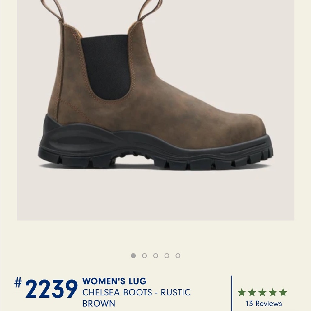 BLUNDSTONE 2239 rustic brown lug sole Chelsea boots